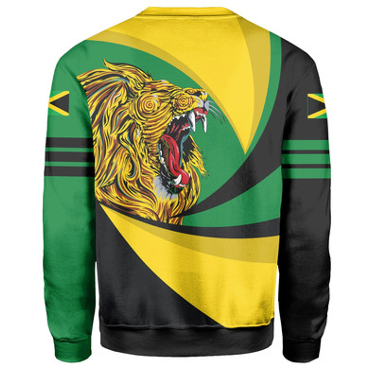 Jamaica Sweatshirt - African Patterns Lion Coat Of Arms Storm Style Sweatshirt