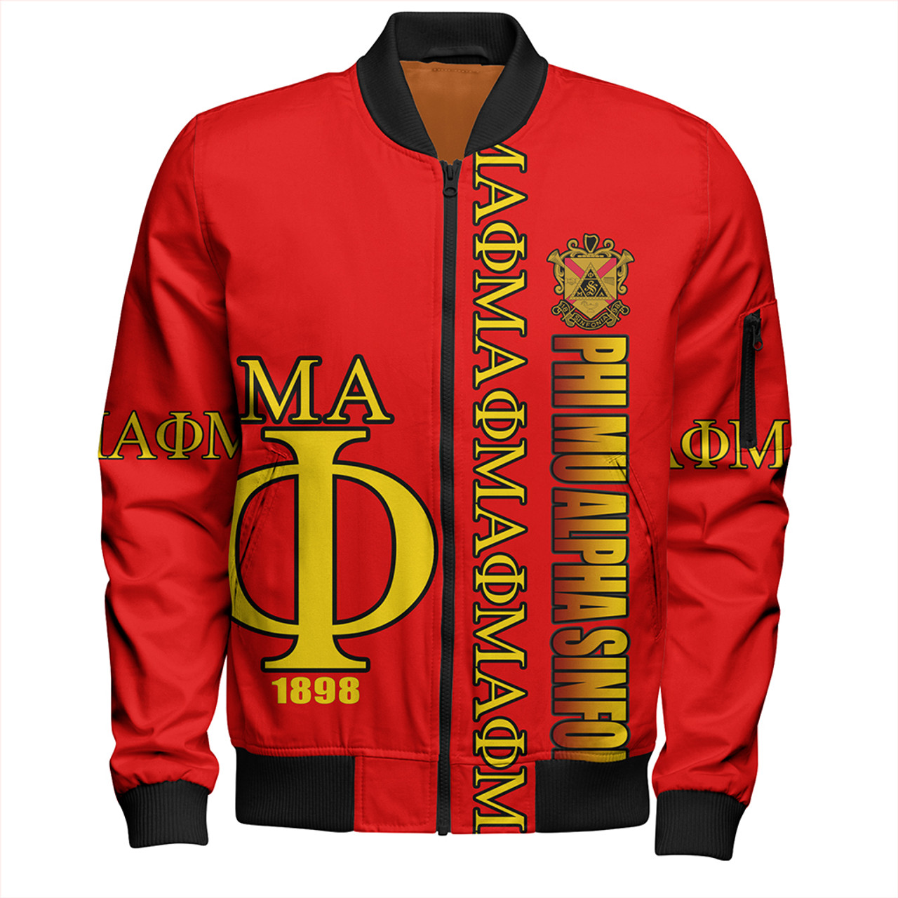 Phi Mu Alpha Sinfonia Zipper Bomber Jacket Red Phi Mu Alpha Sinfonia