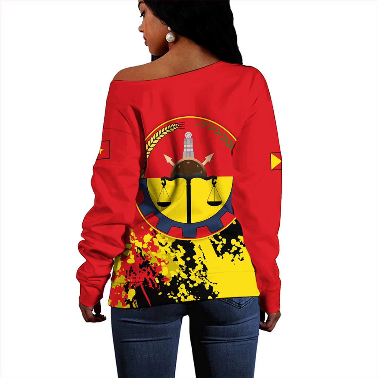 Tigray Off Shoulder Sweatshirt Spanit Style