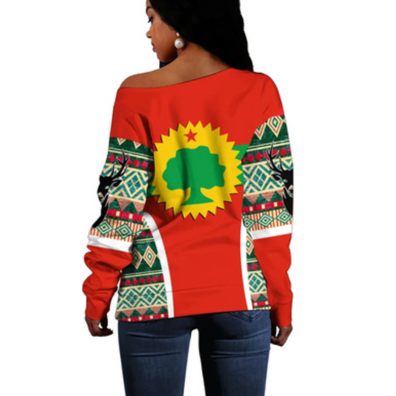 Oromo Off Shoulder Sweater - Africa Pattern Style