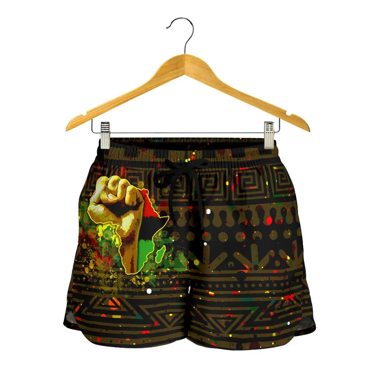 African Women Short - African Patterns Black Power Women Short