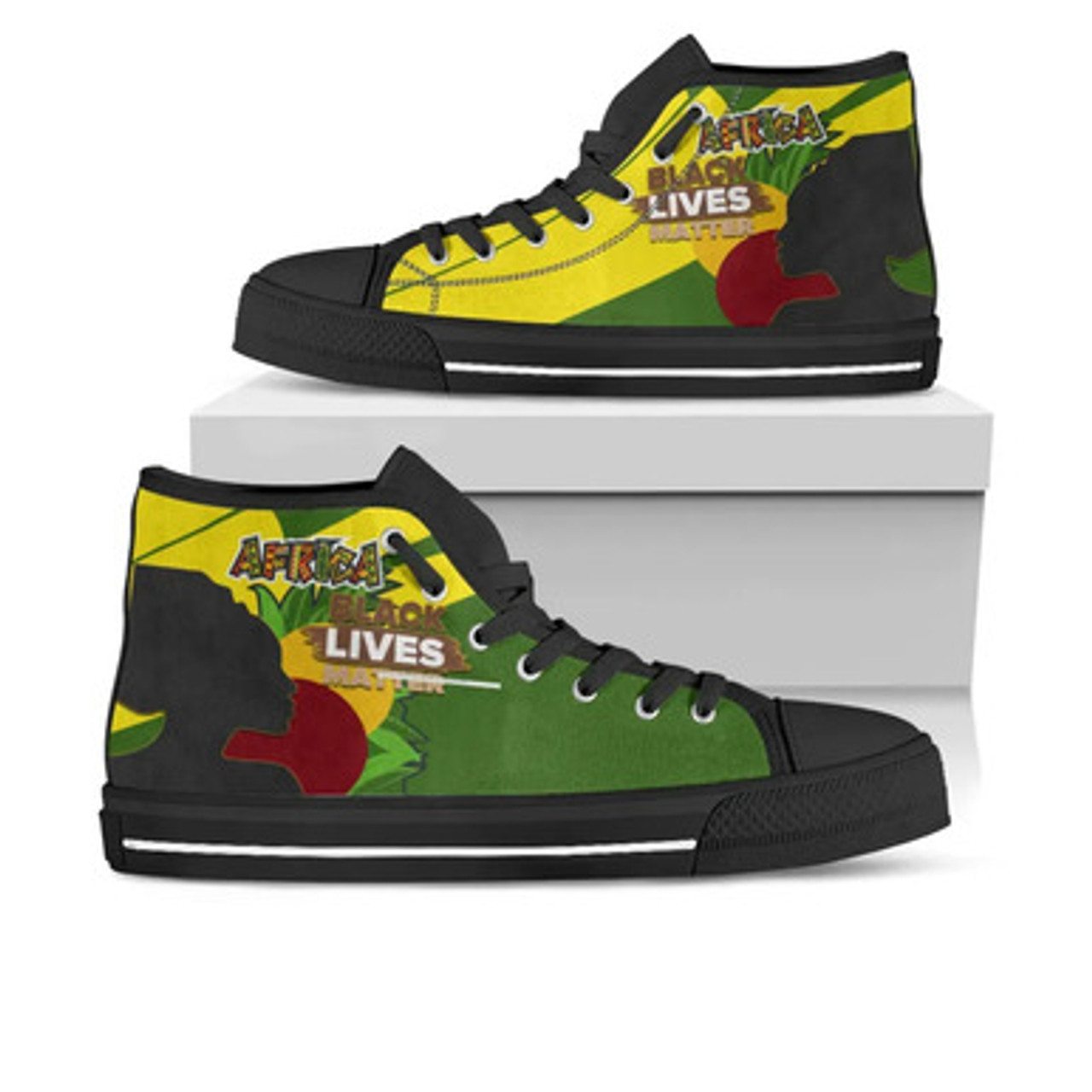 African High Top Shoes - African Patterns Pride Style High Top Shoes