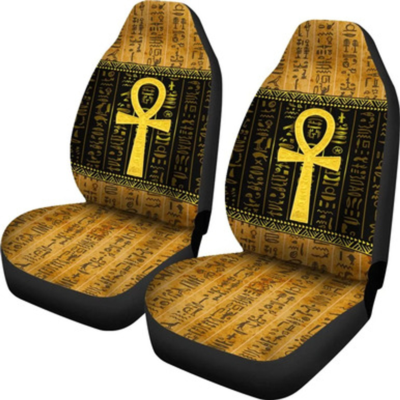 Egyptian Car Seat Cover - African Patterns Ankh Egypt Car Seat Cover