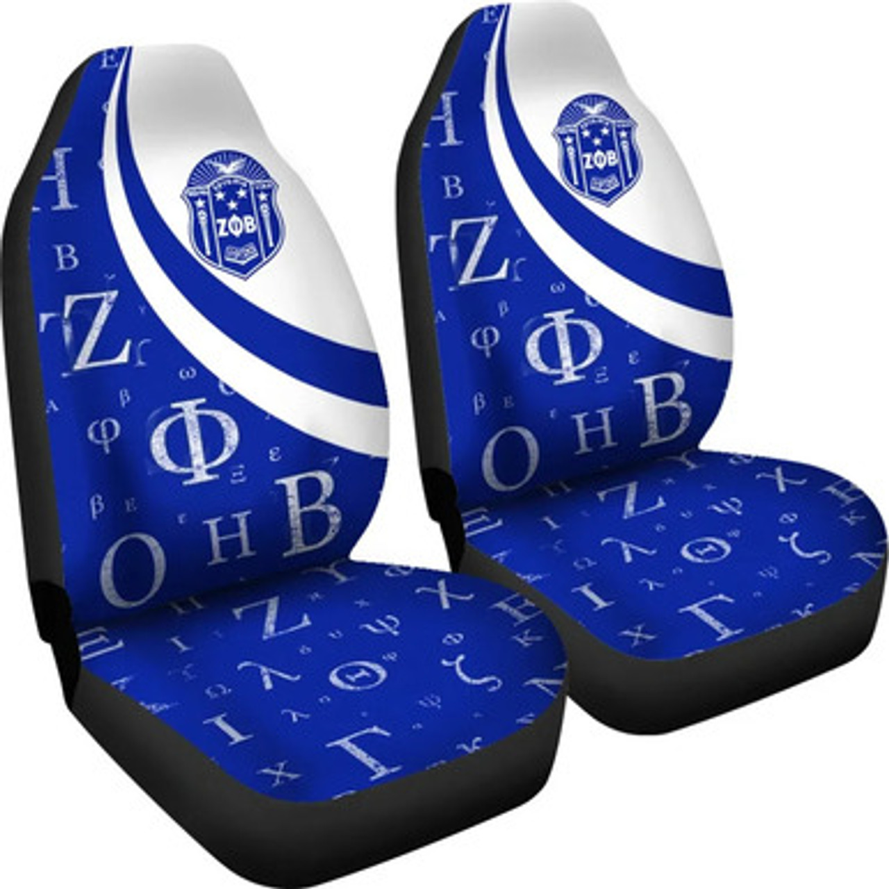 Zeta Phi Beta Car Seat Cover - Sorority Greek Alphabet Symbols Car Seat Cover