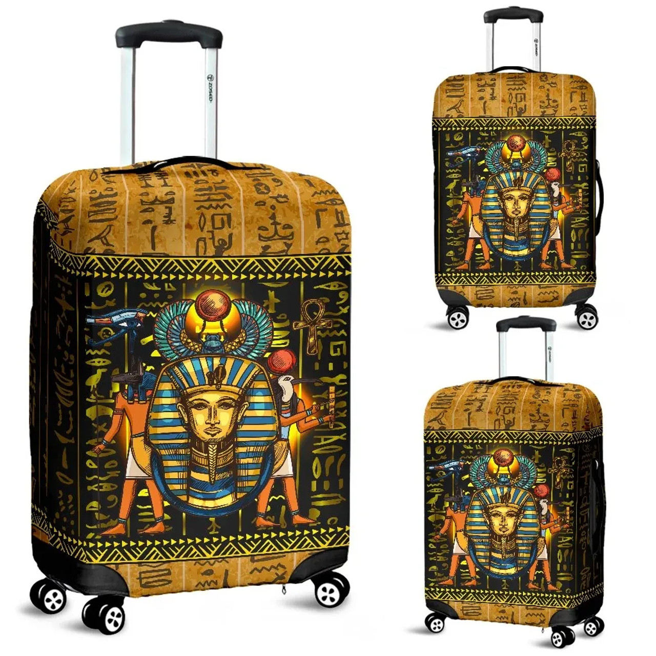 Egyptian Luggage Cover - African Patterns Mysteries Of Ancient Egypt Luggage Cover