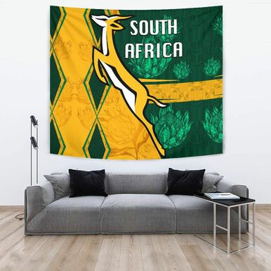 South Africa Tapestry African Patterns Springboks Rugby Be Fancy Tapestry