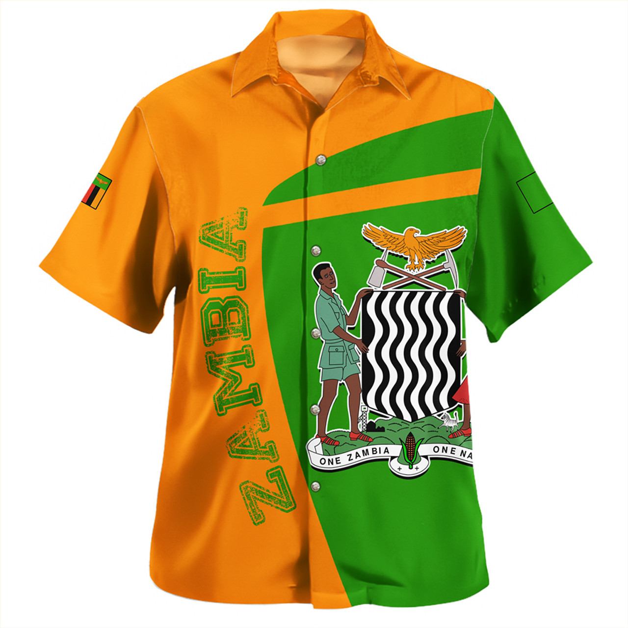 Zambia Hawaiian Shirt Half Concept