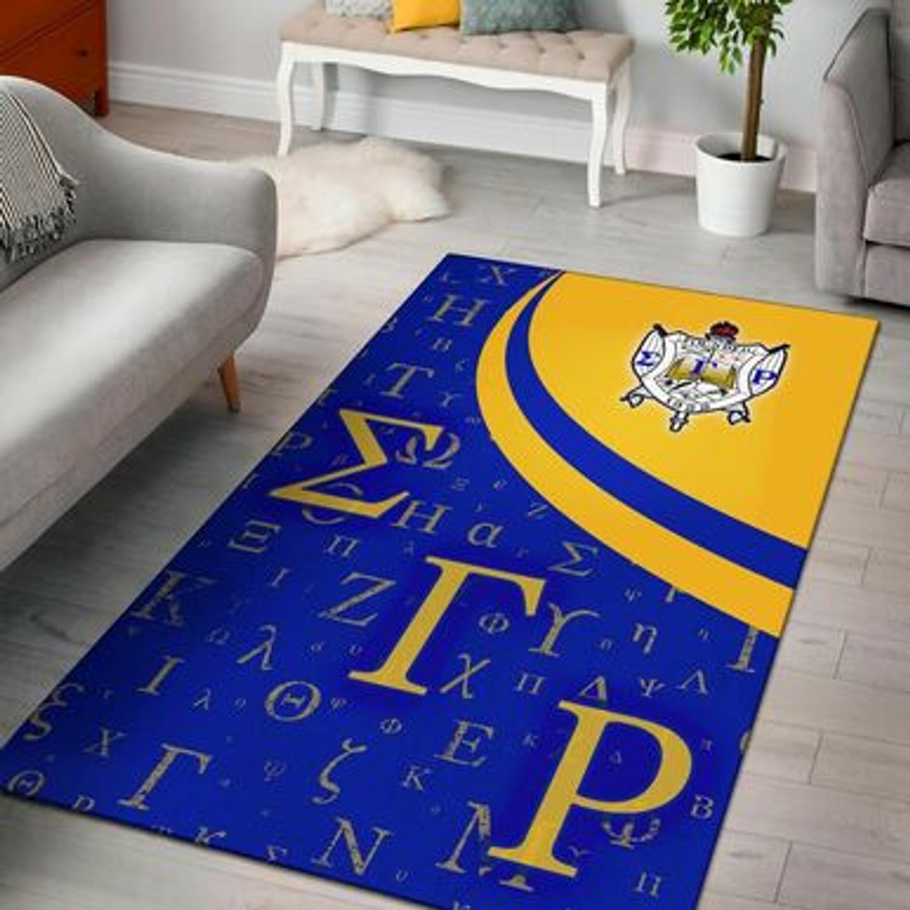 Sigma Gamma Rho Area Rug - Sorority Greek Alphabet Symbols Area Rug