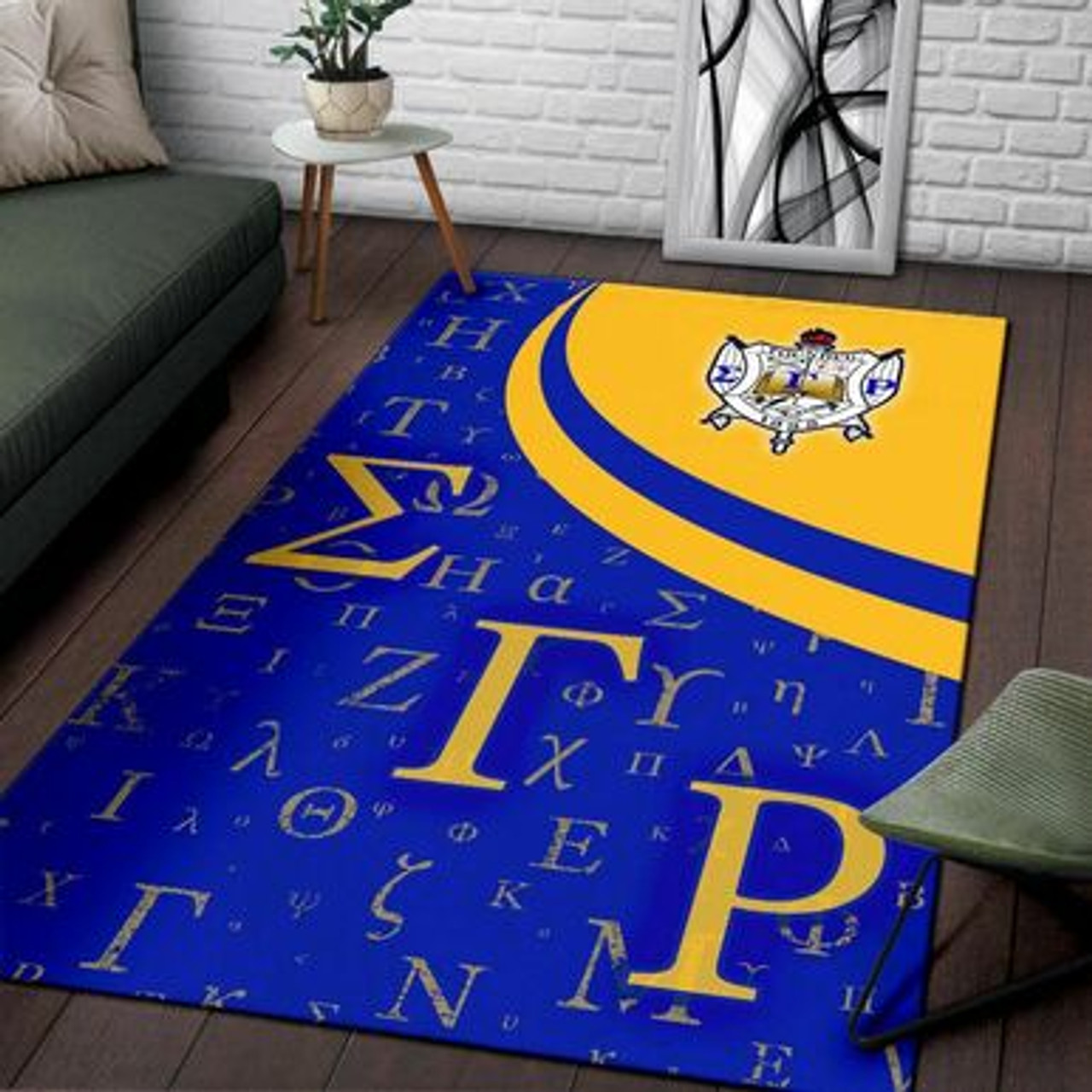 Sigma Gamma Rho Area Rug - Sorority Greek Alphabet Symbols Area Rug