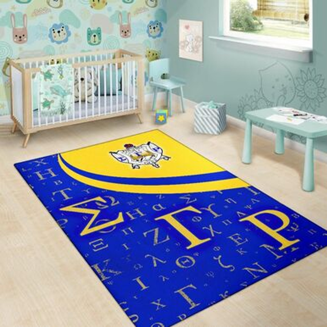 Sigma Gamma Rho Area Rug - Sorority Greek Alphabet Symbols Area Rug