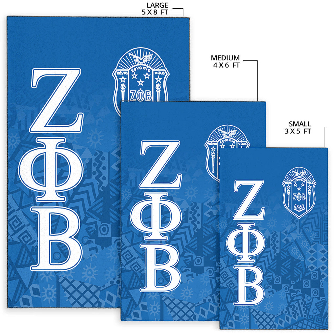 Zeta Phi Beta Area Rug - Sorority Black Roots Area Rug