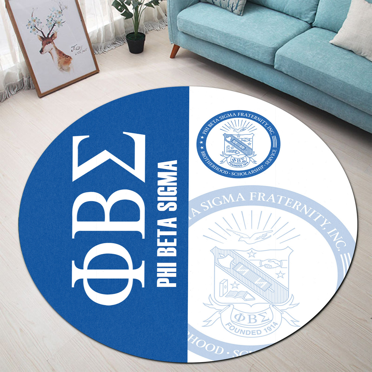 Phi Beta Sigma Round Rug - Fraternity  Round Rug