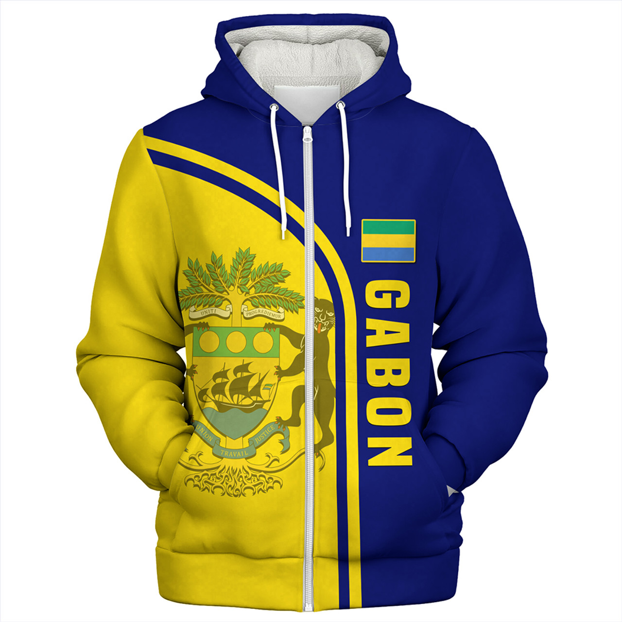 Gabon Sherpa Hoodie Custom In My Heart