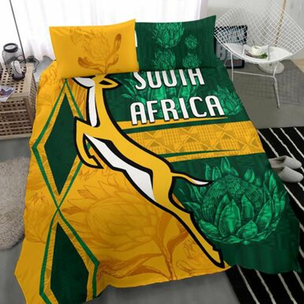 South Africa Bedding Set - African Patterns Springboks Rugby Be Fancy Bedding Set
