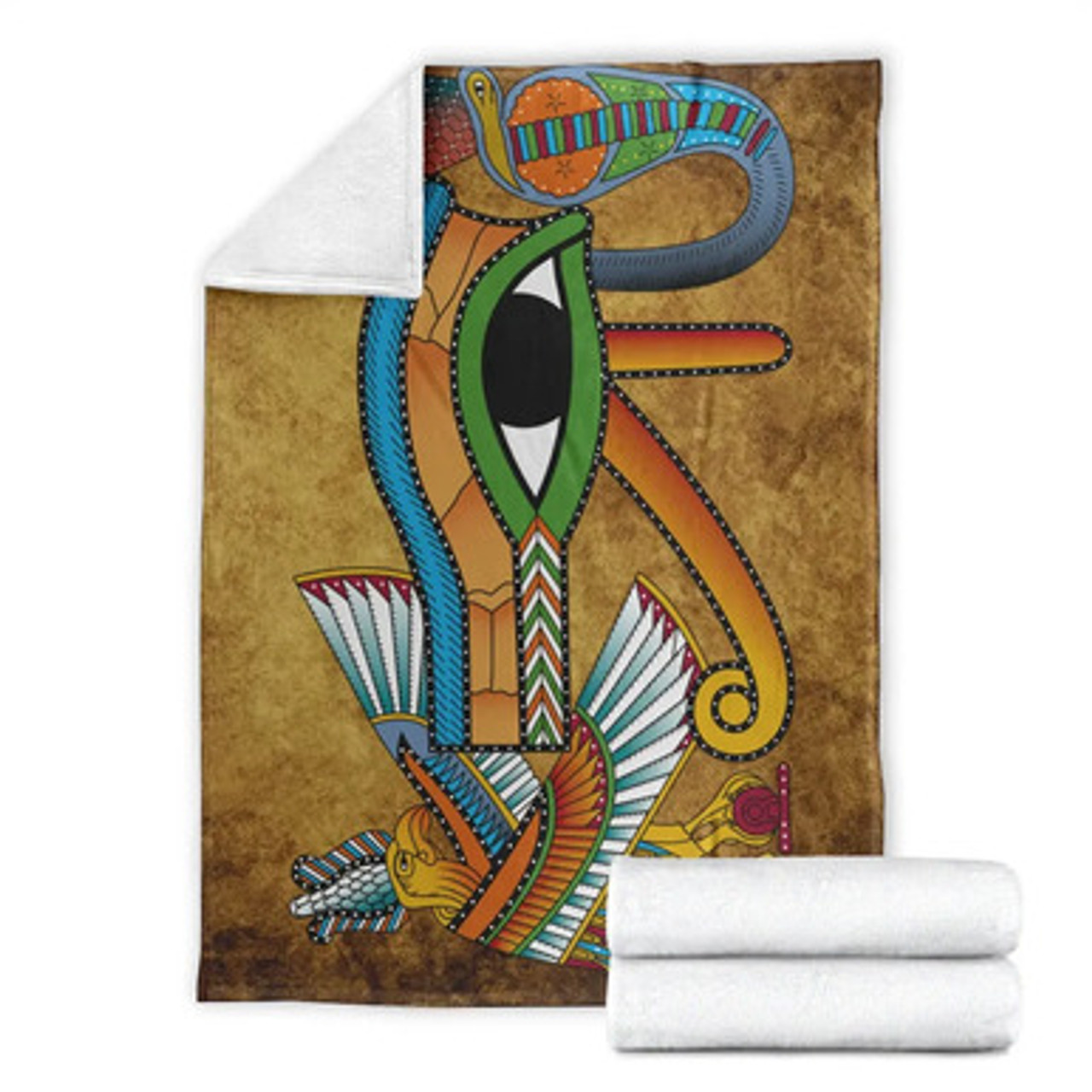 Egyptian Blanket - African Patterns Egyptian Hieroglyphics and Gods Self Knowledge Blanket