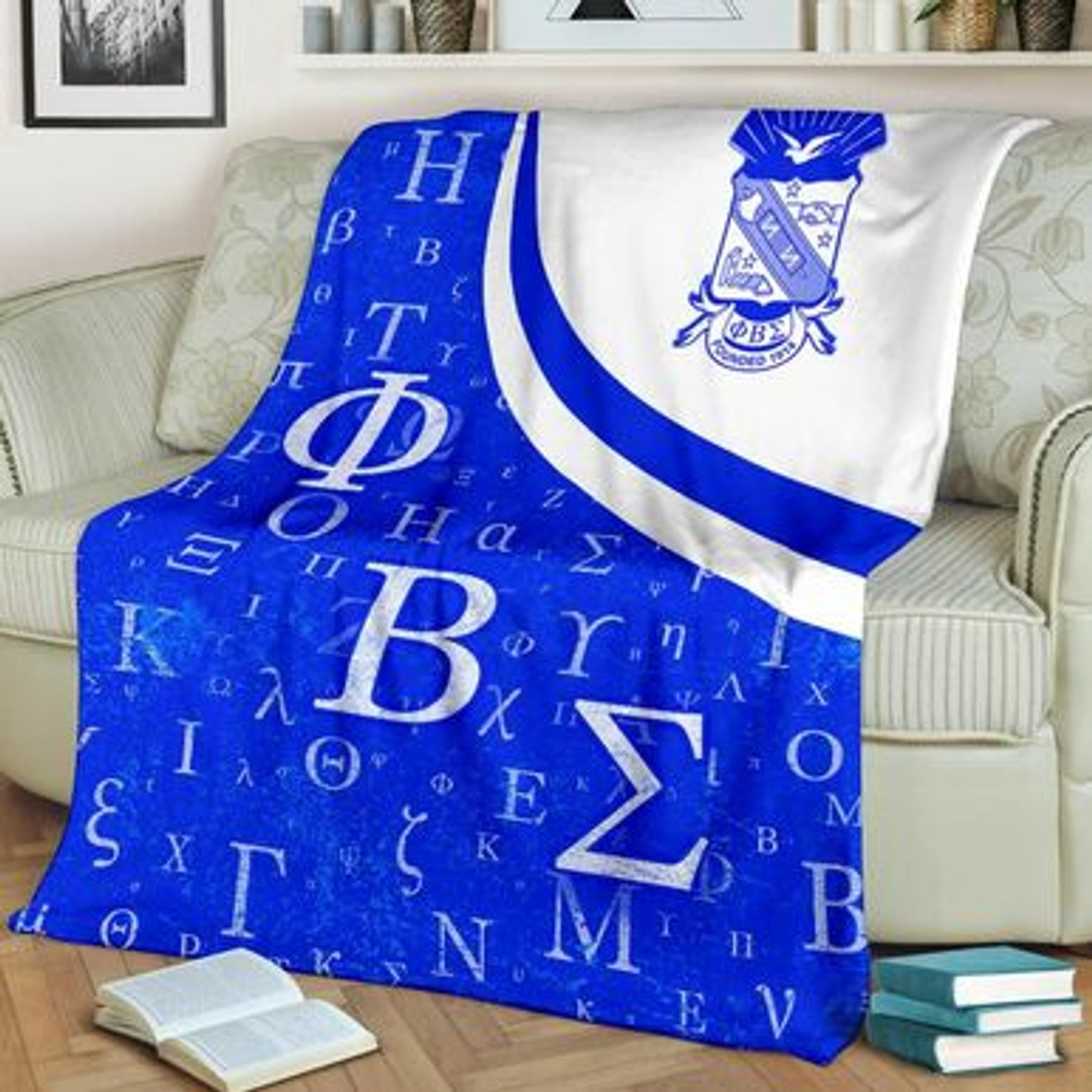 Phi Beta Sigma Blanket - Fraternity Greek Alphabet Symbols Blanket