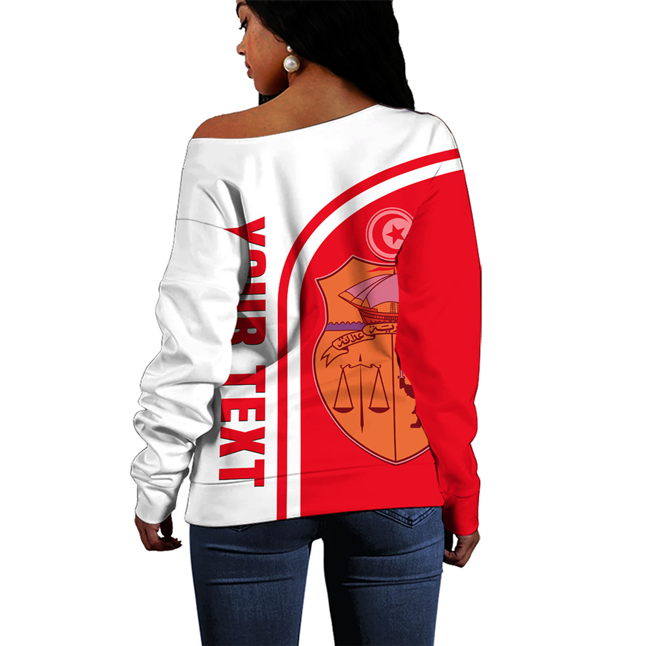 Tunisia Off Shoulder Sweatshirt Custom In My Heart