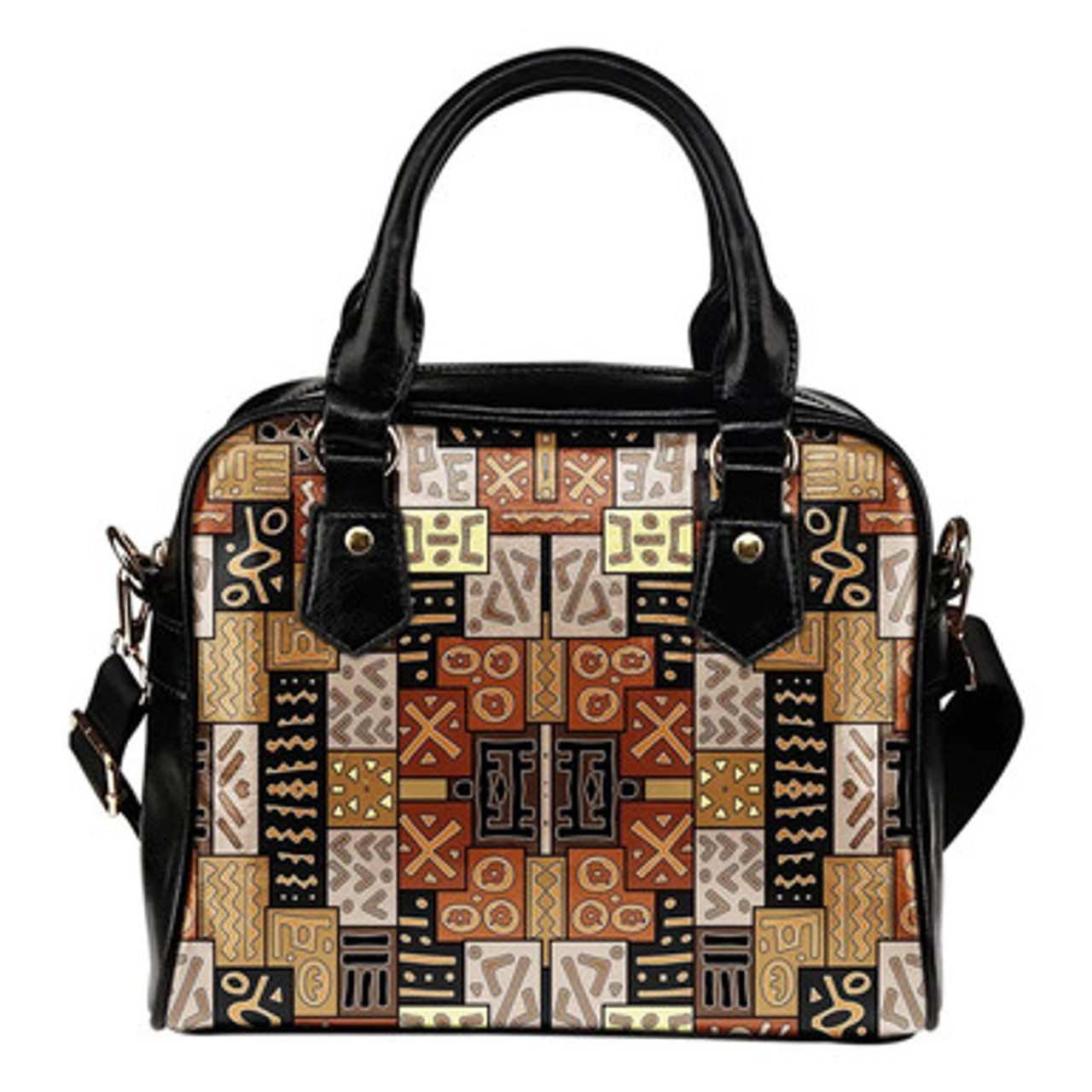 African Shoulder Handbag - African Patterns Art Pattern Shoulder Handbag