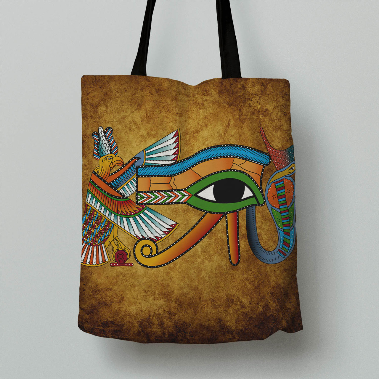 Egyptian Tote Bag - African Patterns Egyptian Hieroglyphics and Gods Self Knowledge Tote Bag