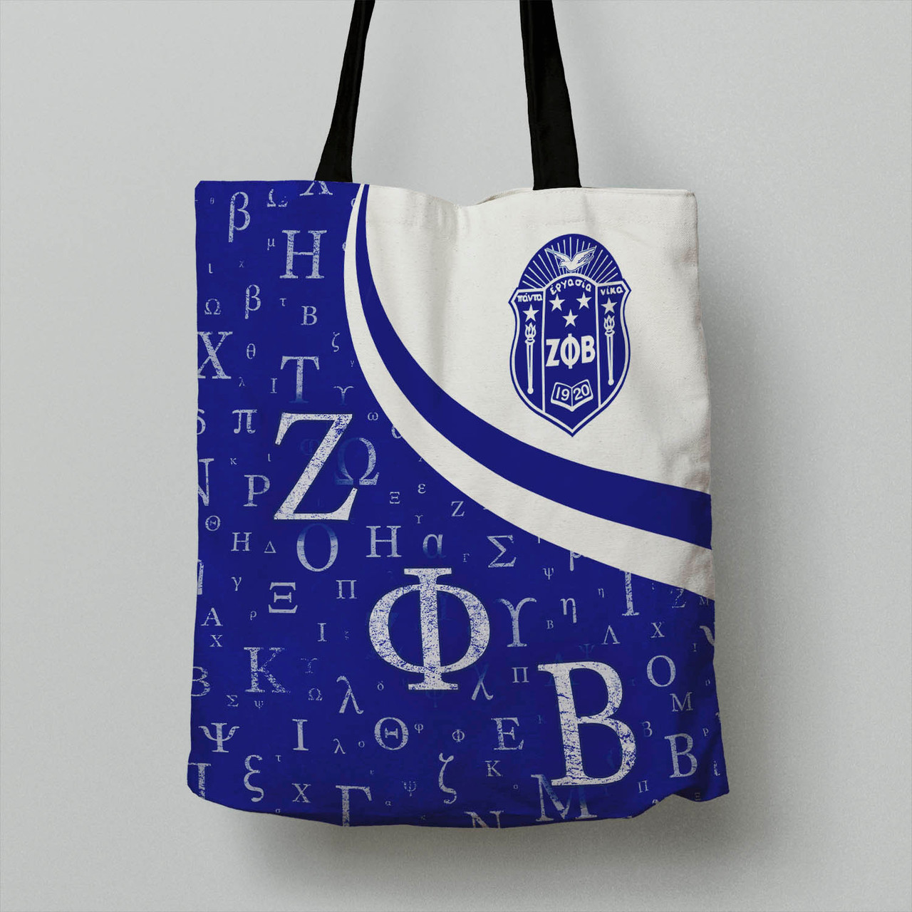 Zeta Phi Beta Tote Bag - Sorority Greek Alphabet Symbols Tote Bag