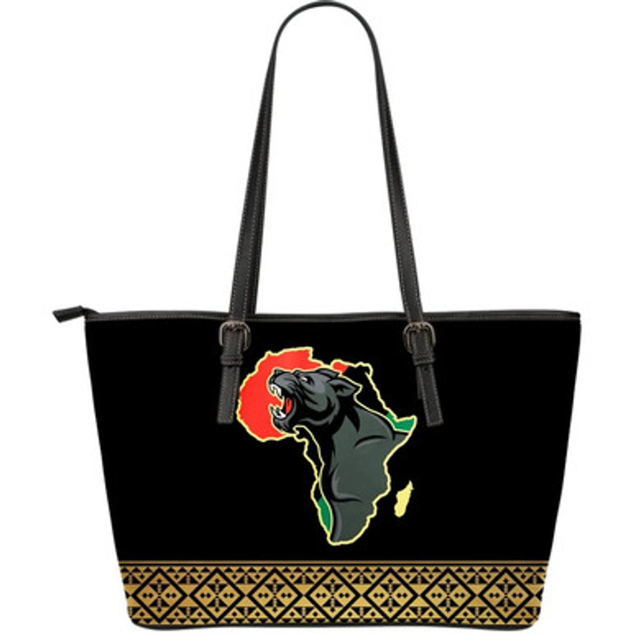 African Large Leather Tote Bag - Panther Africa