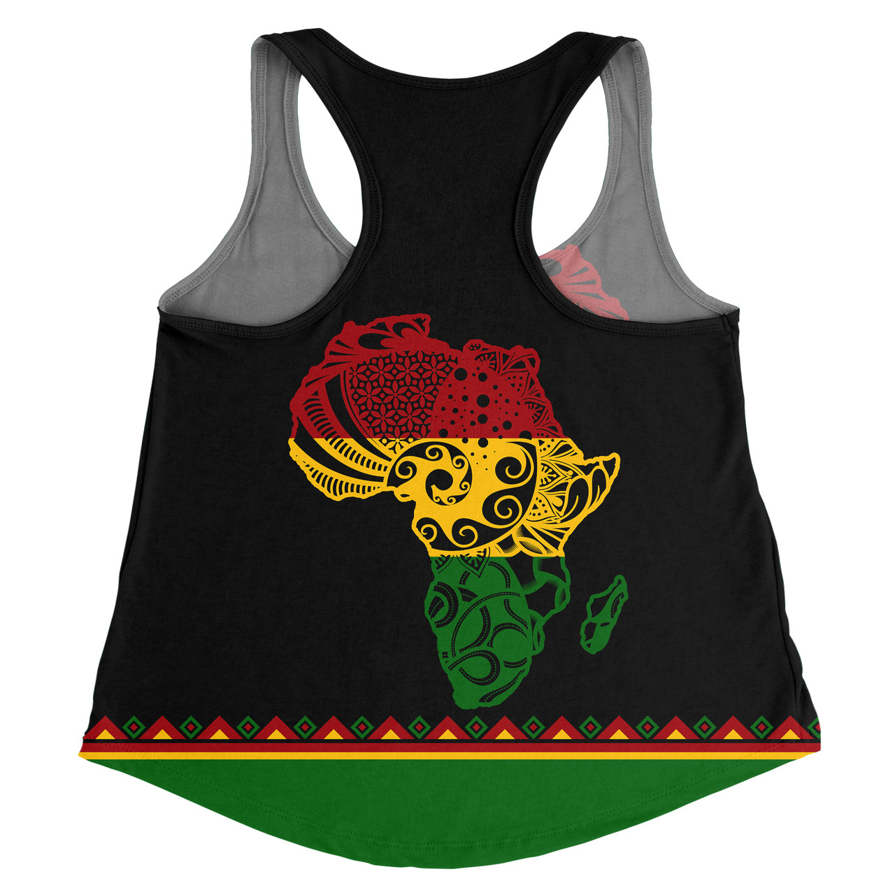 Black History Women's Racerback Tank - Custom Reggae African Patterns Women's Racerback Tank