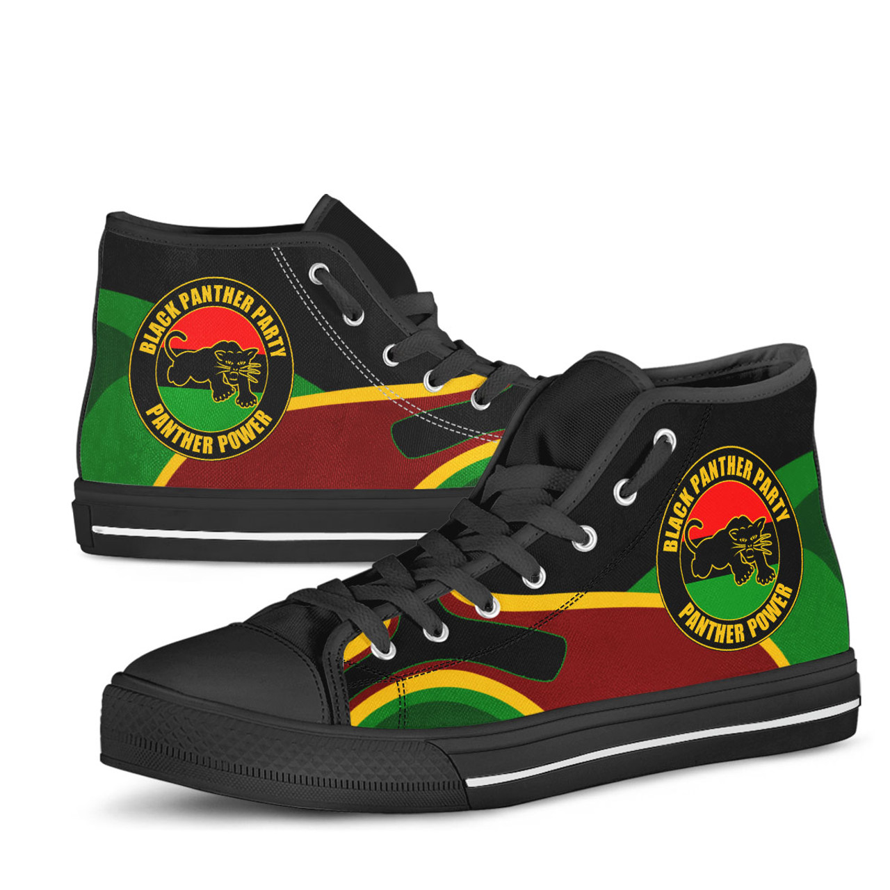 African High Top Shoes – Africa Flag Panther Power High Top Shoes