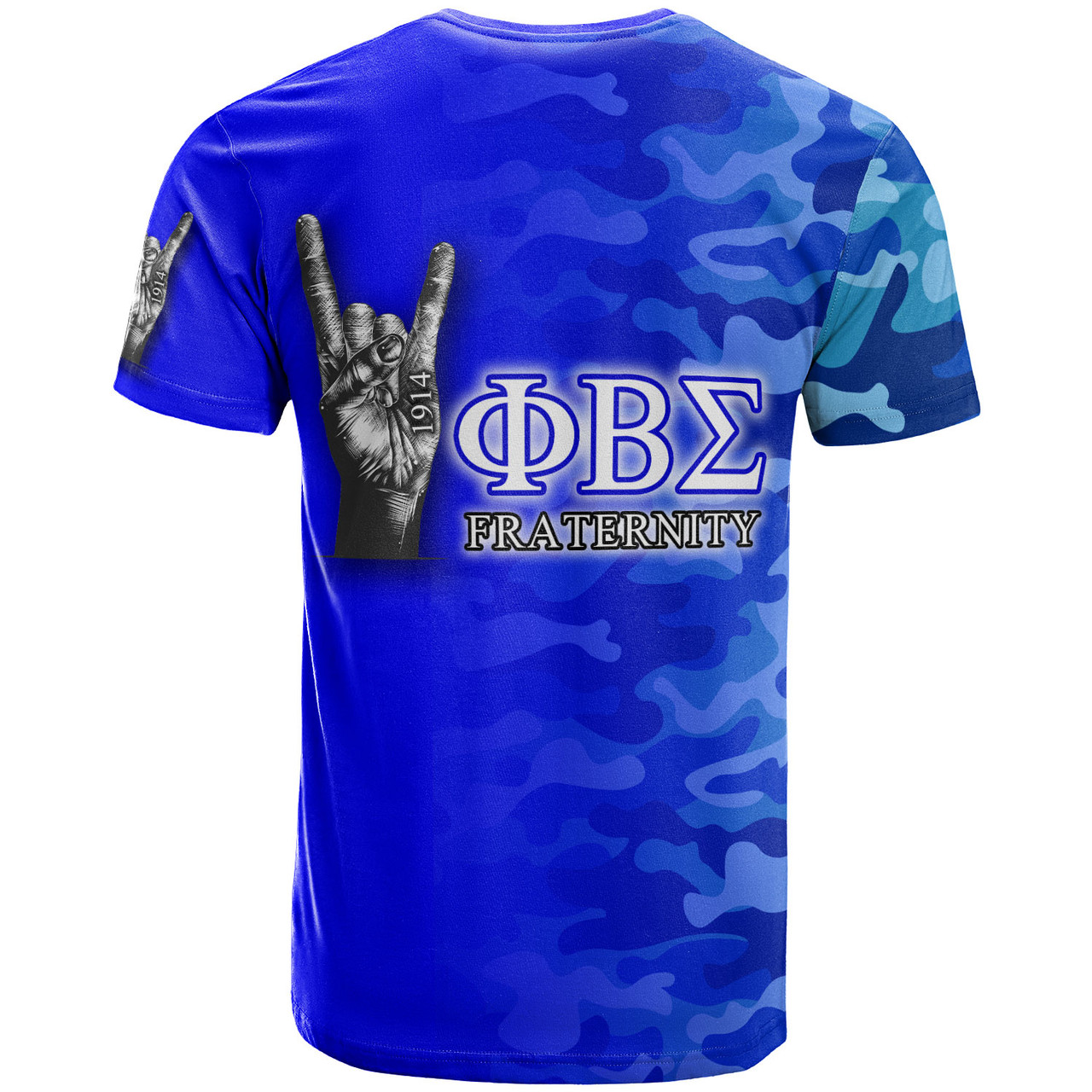 Phi Beta Sigma T-Shirt - Custom Fraternity Hand Gesture Camouflage Patterns T-Shirt