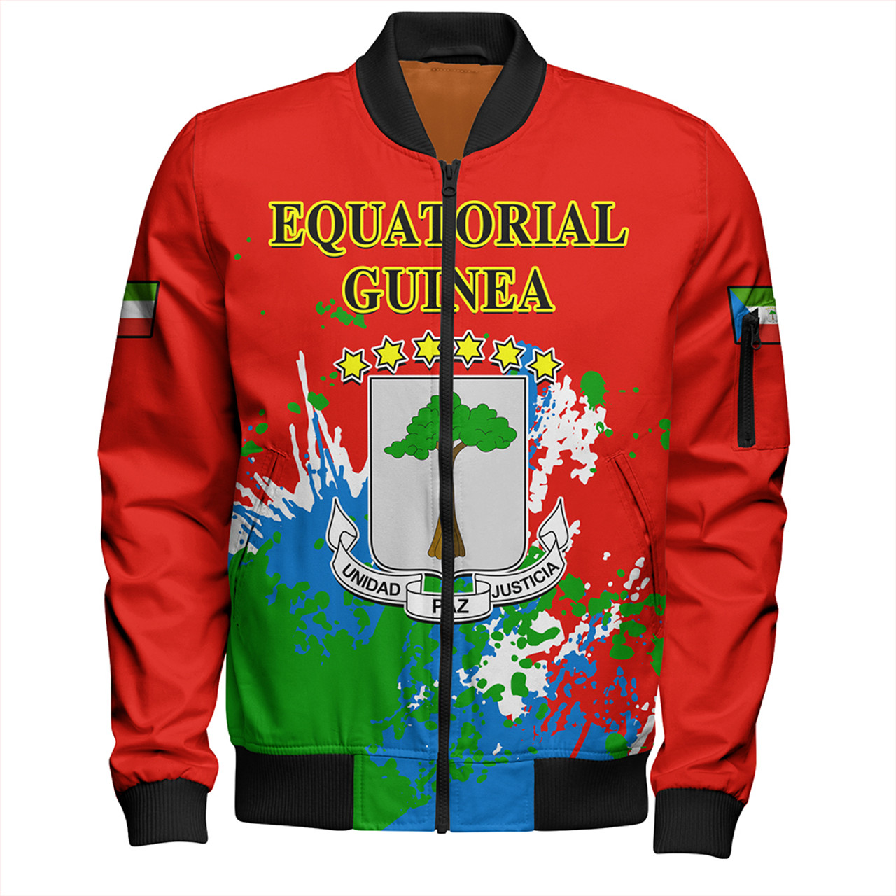 Equatorial Guinea Zipper Bomber Jacket Spanit Style