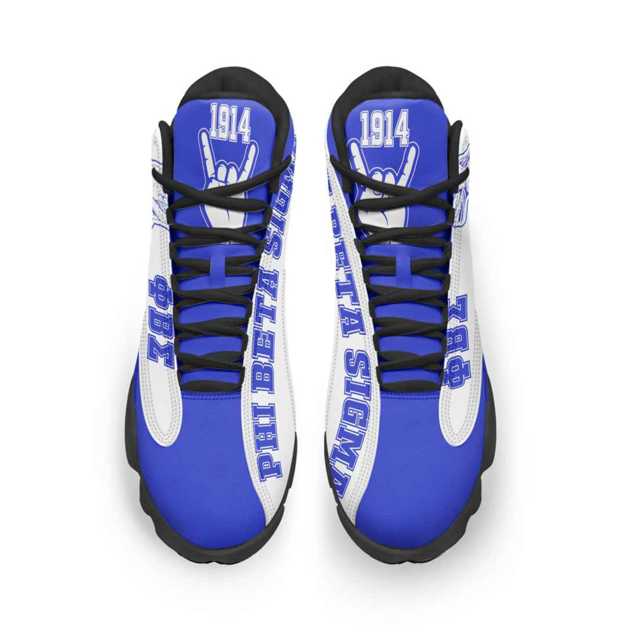 Phi Beta Sigma High Top Basketball Shoes J 13 - Fraternity Dove With Hand Gesture High Top Sneakers J 13