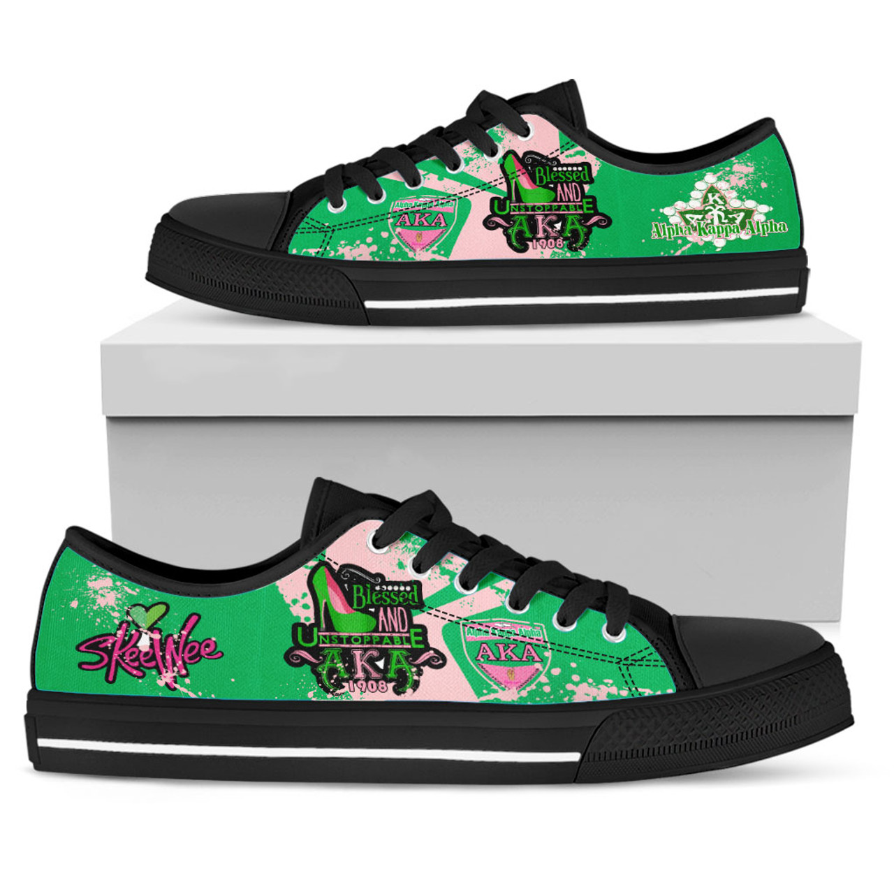 Alpha Kappa Alpha 1908 Sorority Alpha Unstoppable Kappa Top Style Shoes Low Blessed Alpha And - Splash