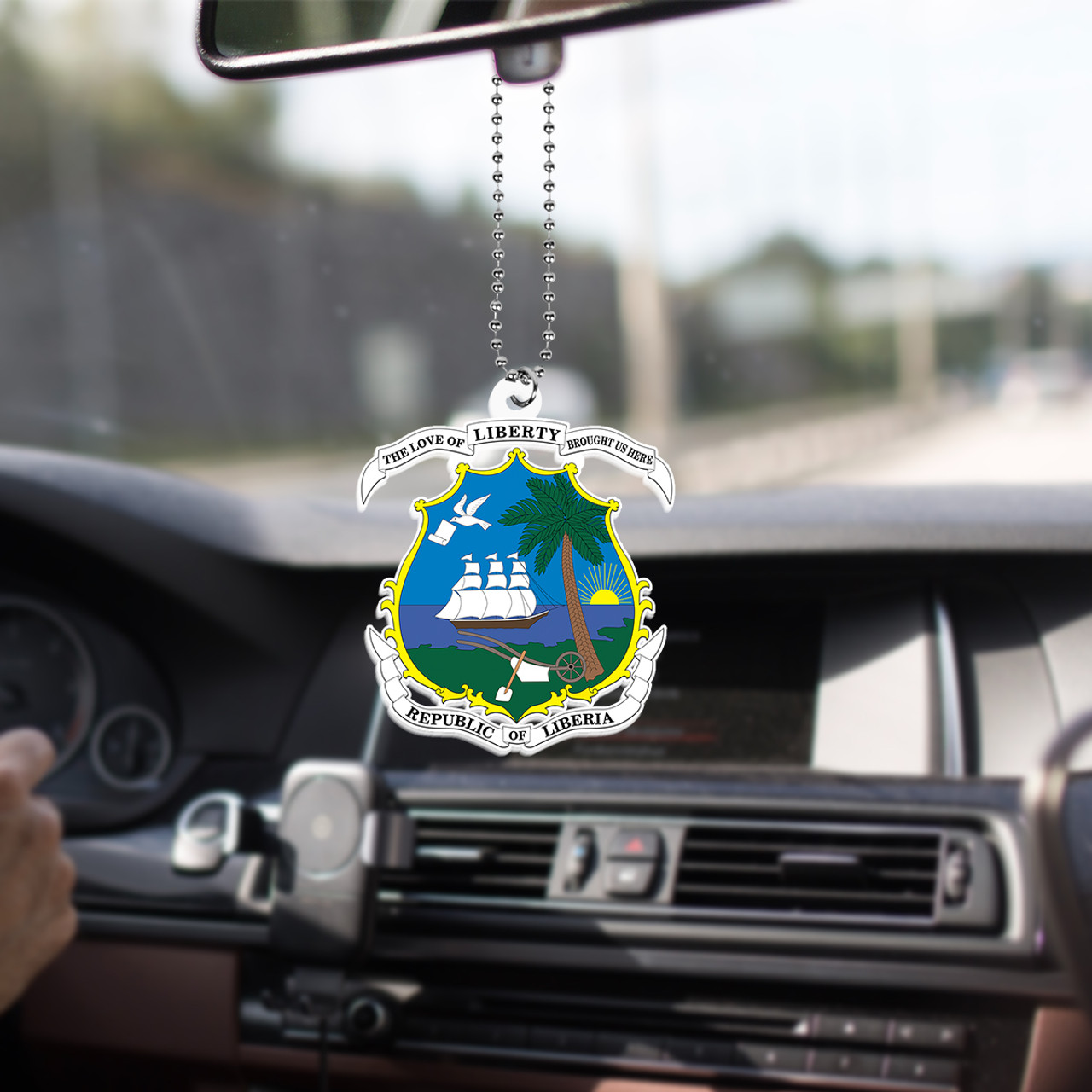 Liberia Car Hanging Ornament Coat Of Arms