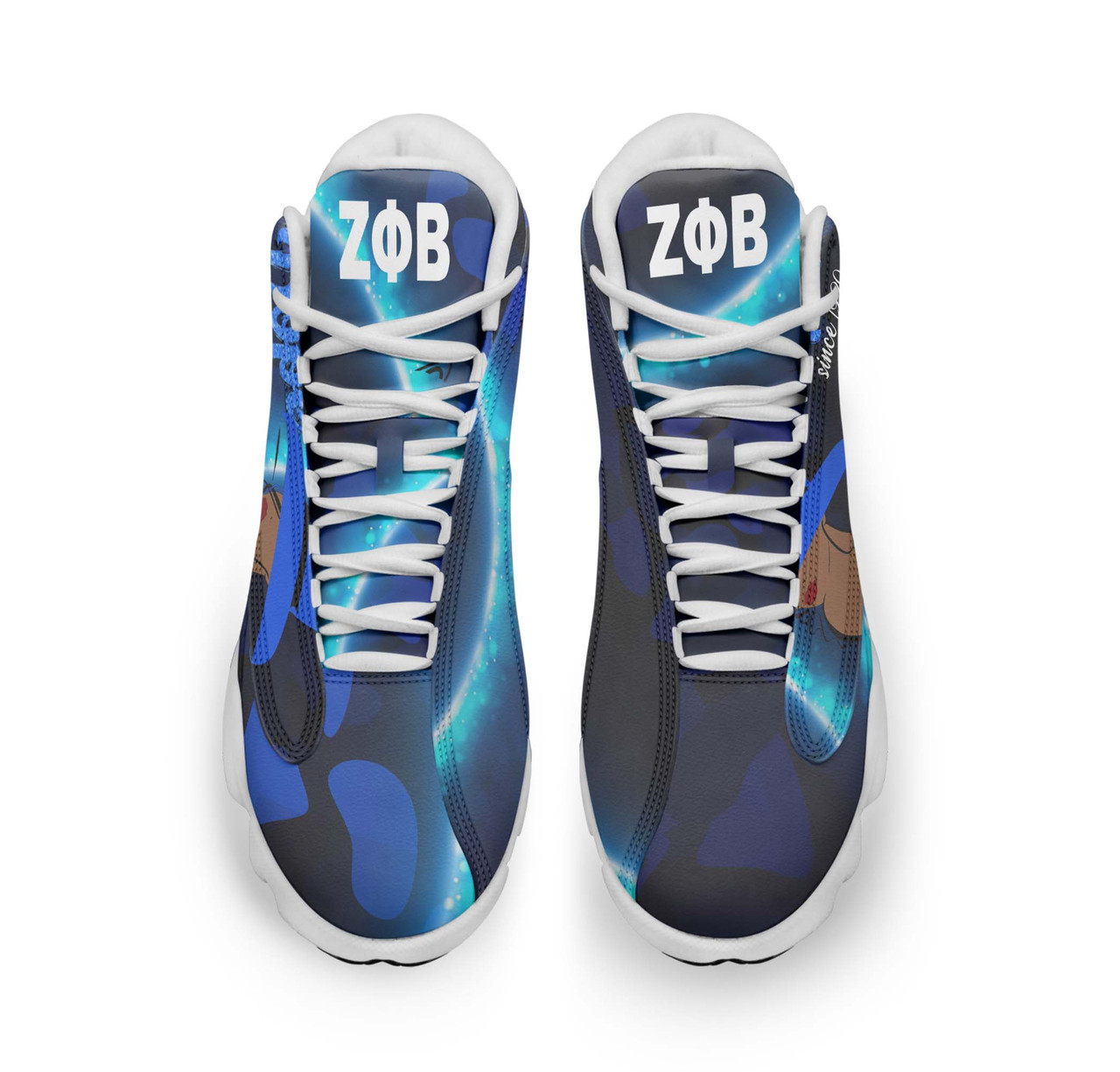 Zeta Phi Beta High Top Basketball Shoes J 13 - Sorority Zeta Phi Beta Black Lady Dope Since 1920 High Top Sneaker J 13