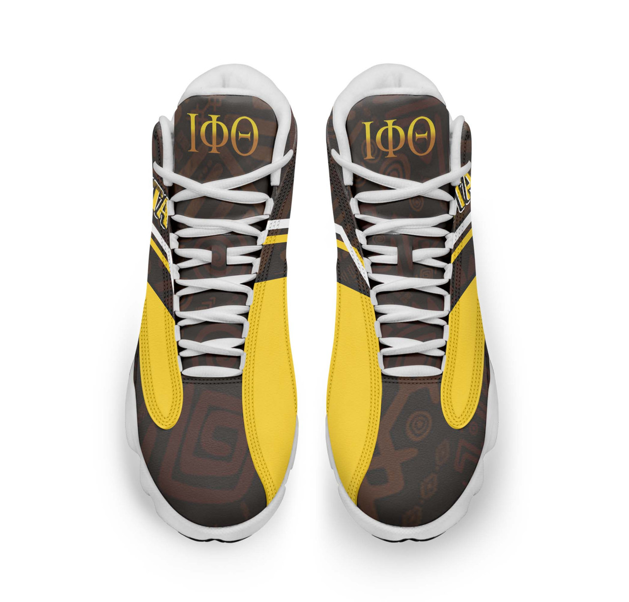 Iota Phi Theta High Top Basketball Shoes J 13 - Fraternity Iota Phi Theta Centaur Star Africa Patterns High Top Sneakers J 13