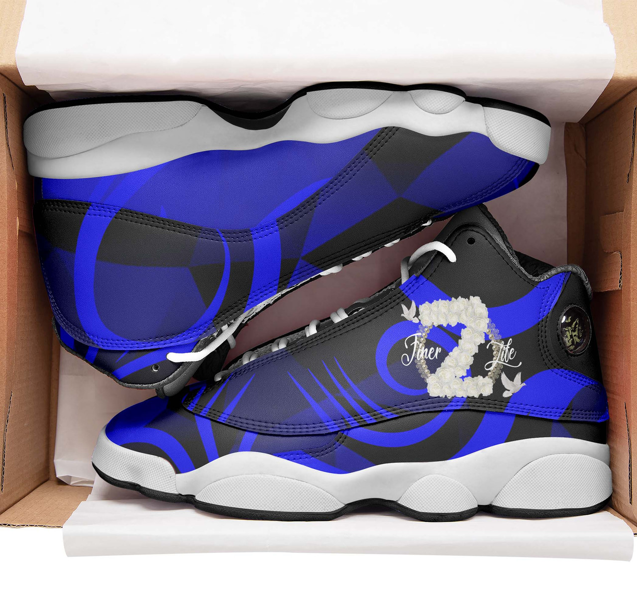 Zeta Phi Beta High Top Basketball Shoes J 13 - Sorority Zeta Phi Beta White Rose and Dove Pride High Top Sneakers J 13