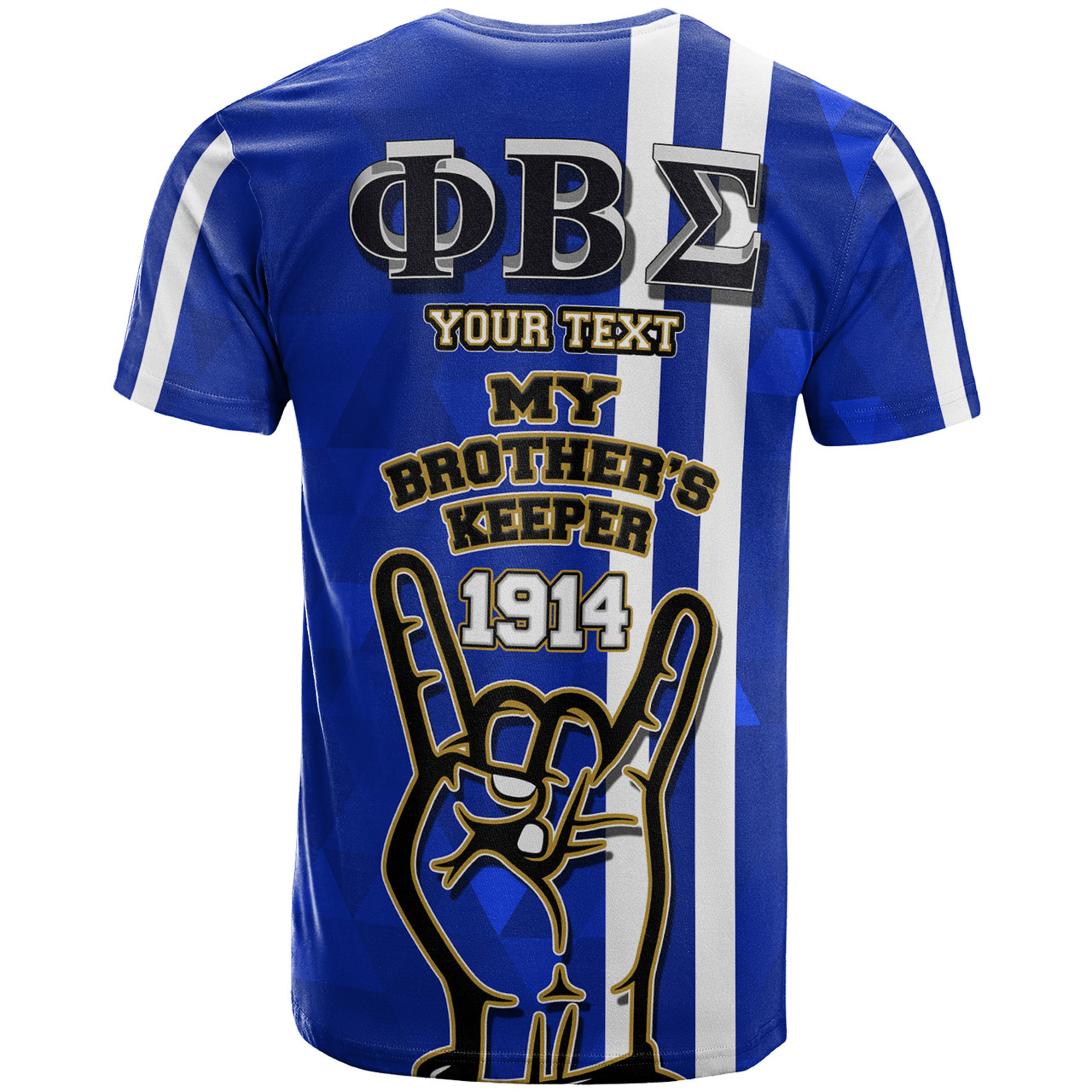 Phi Beta Sigma T- Shirt - Custom Phi Beta Sigma Hand My Brother's Keeper 1914 T- Shirt