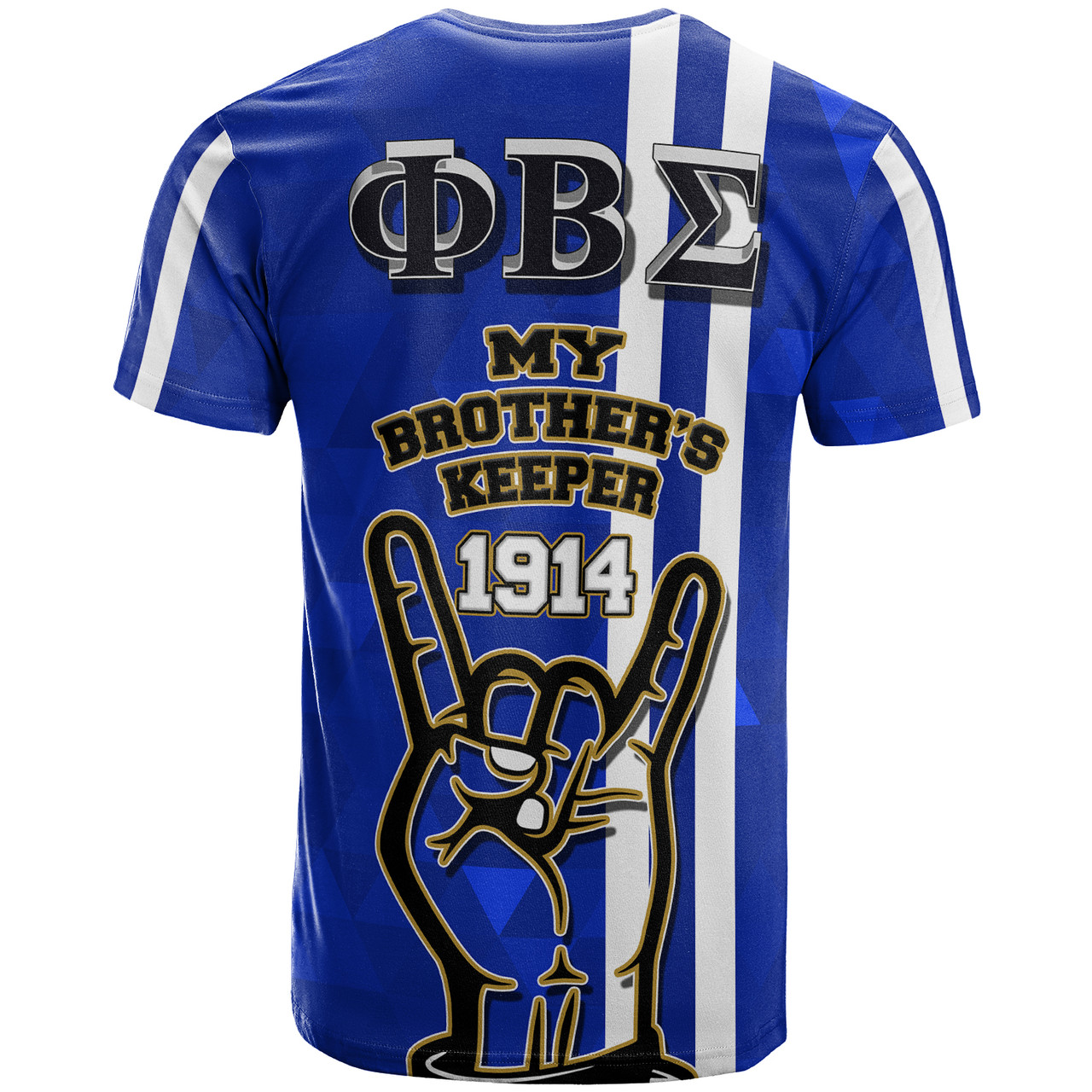 Phi Beta Sigma T- Shirt - Custom Phi Beta Sigma Hand My Brother's Keeper 1914 T- Shirt