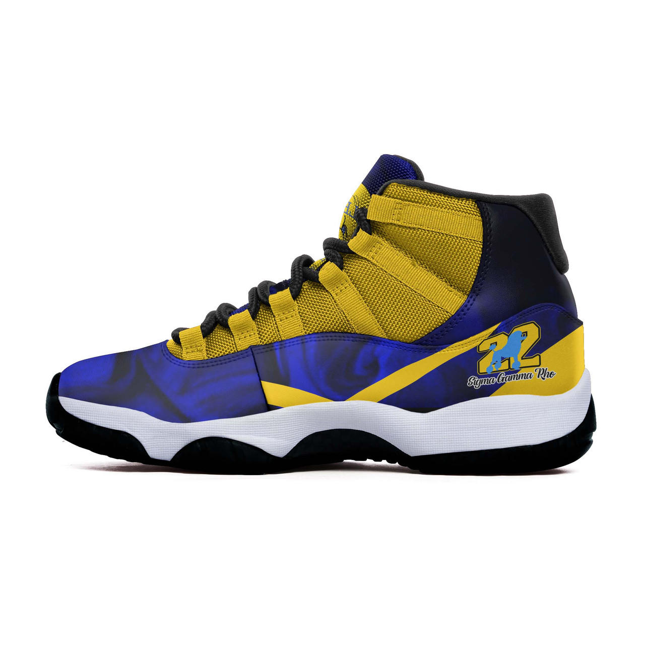 Sigma Gamma Rho High Top Basketball Shoes J 11 - Sorority Sigma Poodie and Hand Sign Vibes High Top Sneakers J 11