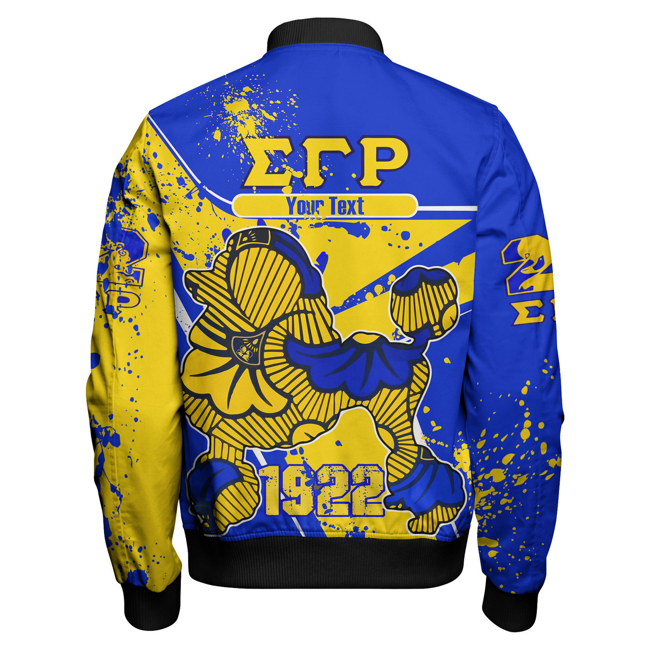 Sigma Gamma Rho Bomber Jacket - Sigma Gamma Rho Sorority Poodle 1922 Splash Style Bomber Jacket