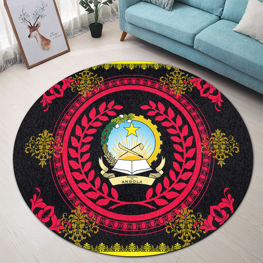 Real Aangola Rug Angola Round Rug Floral Circle