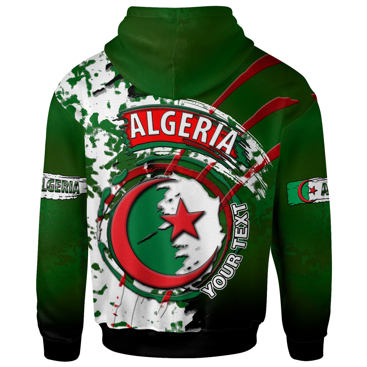 Algeria Hoodie - Custom Algeria Independence Day Algeria Flag Style Hoodie