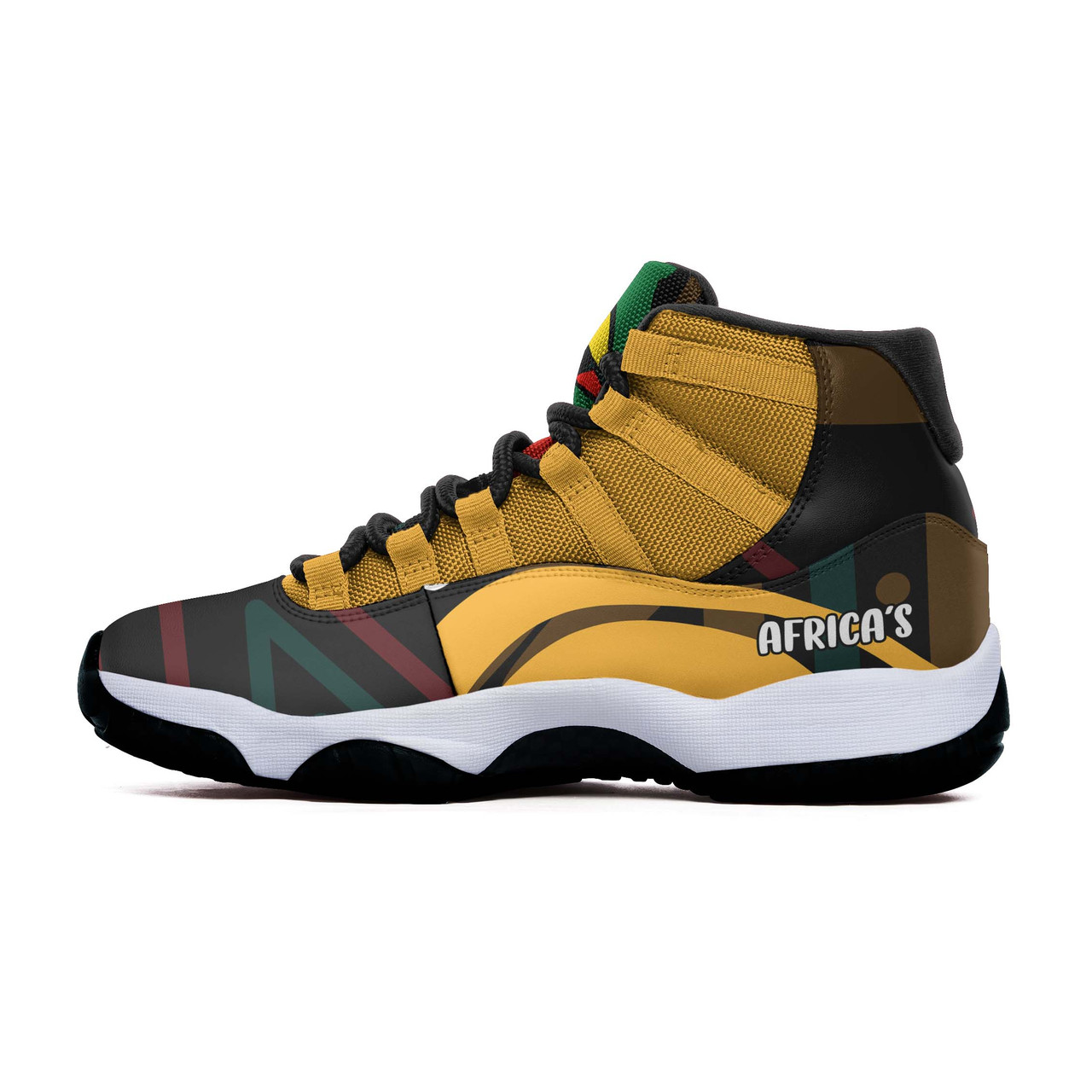 African High Top Basketball Shoes J 11 - Celebrate Africa's Woman's Day with Ethnic Patterns High Top Sneakers J 11