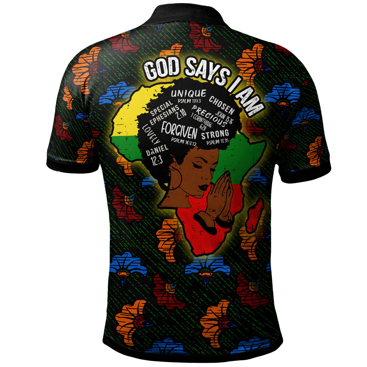 African Woman Polo Shirt - Custom GOD SAYS I AM Polo Shirt