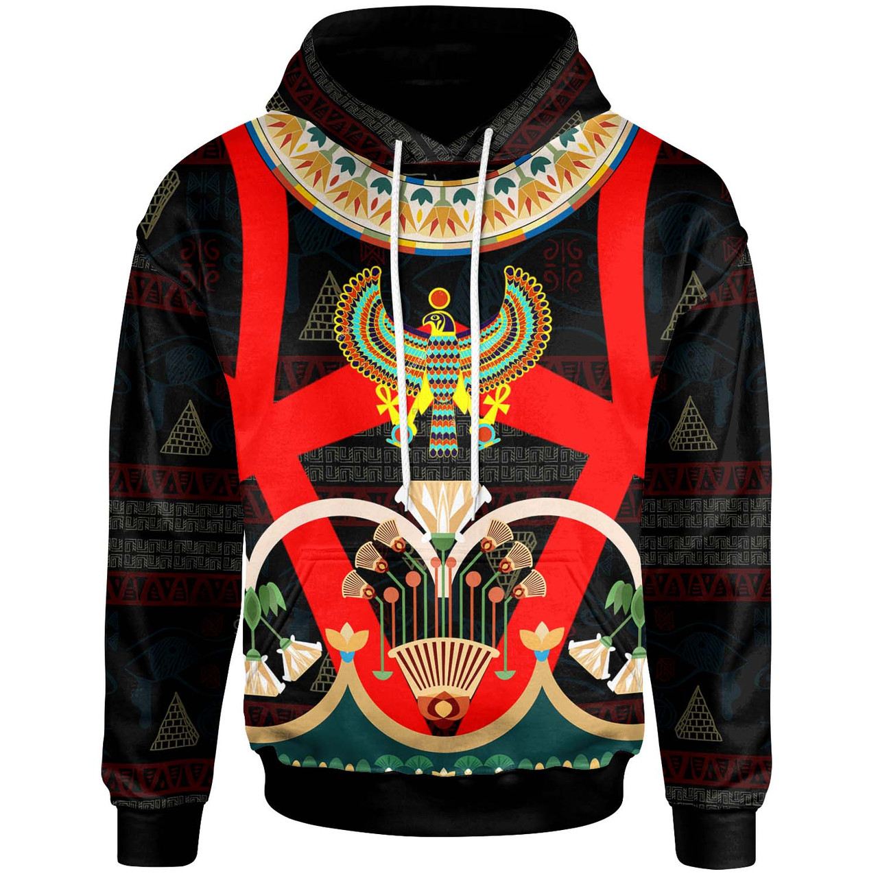 Egyptian Hoodie - Ancient Egypt Hyeroglyphs Pattern Hoodie