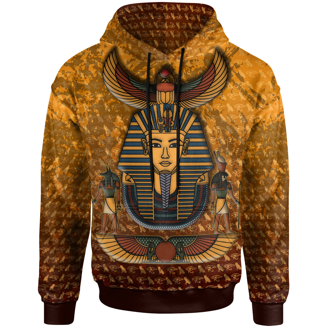 Egyptian Hoodie - Custom Pharaon Anubis And Horus Egyptian Pattern