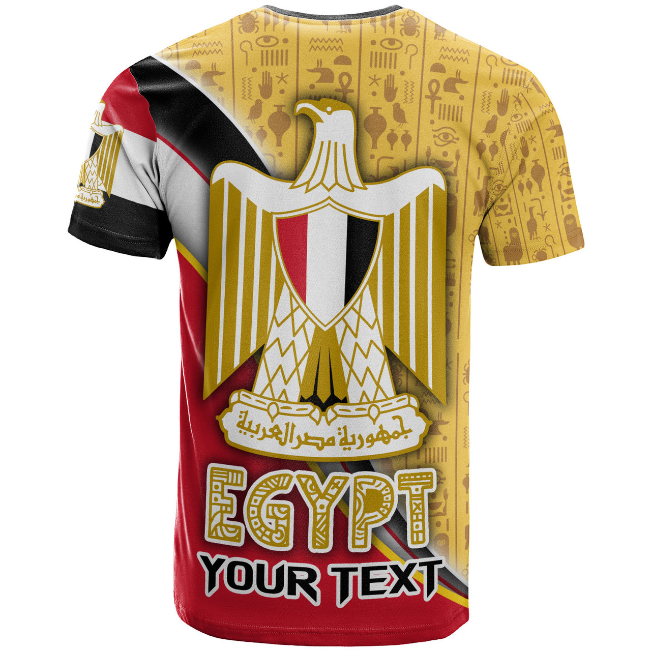 Egypt T-Shirt - Custom Flag With Egyptian Hieroglyphics T-Shirt