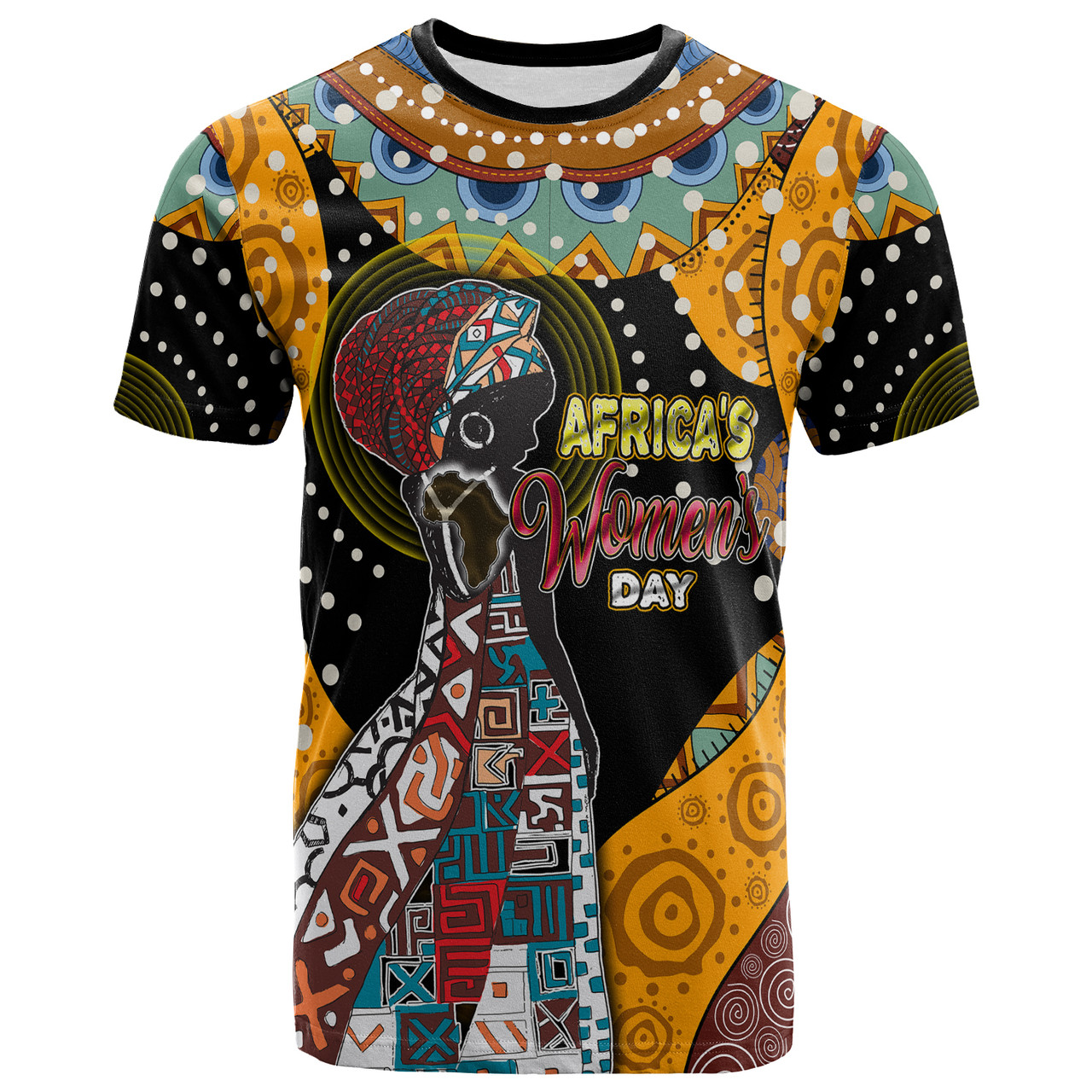 African Woman T-Shirt - Custom African Women With African Pattern T-Shirt