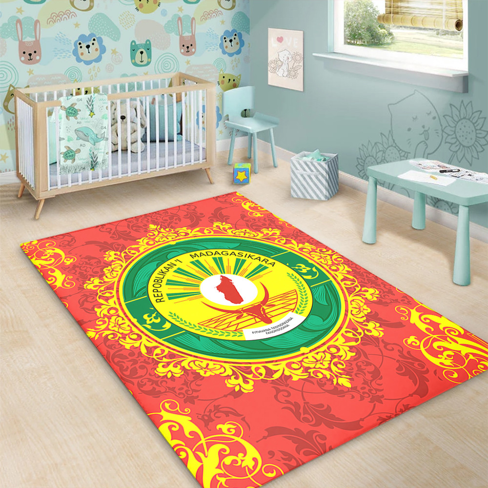 Madagascar Area Rug Floral Frame