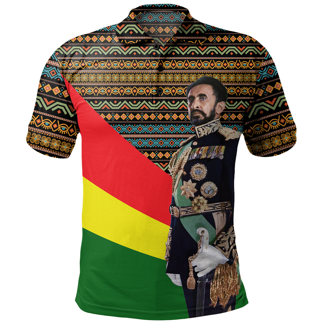 Ethiopia Polo Shirt Adinkra Rastafarian King Reggae