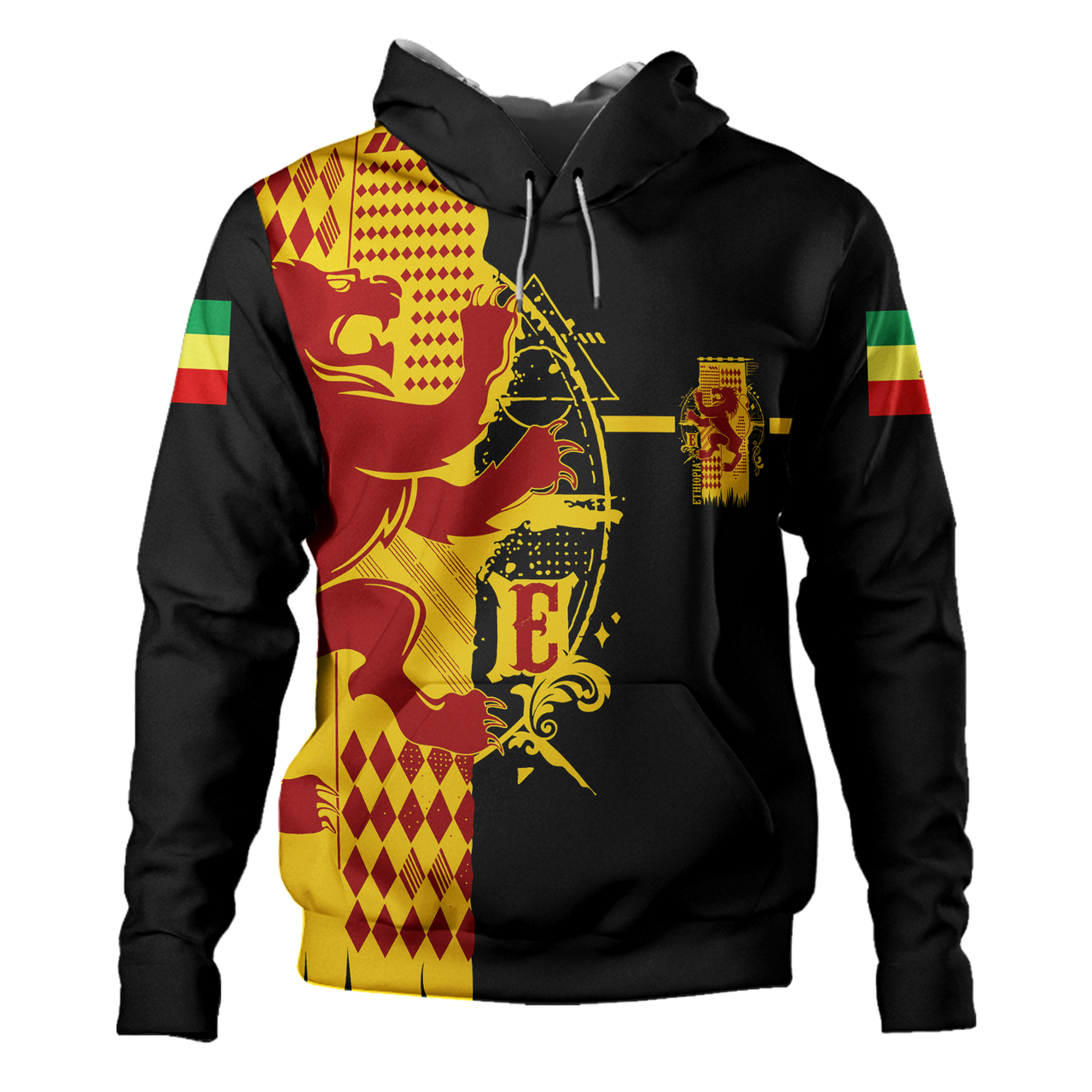 Ethiopia Hoodie King Of Lion Black